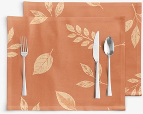 Goldea prestieranie na stôl 100% bavlnené plátno - oranžové jesenné lístky - sada 2ks 30 x 40 cm