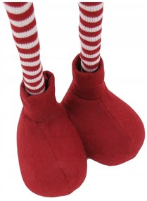 Vianočný škriatok s ozdobou 130 cm - šedý - výškovo nastaviteľný