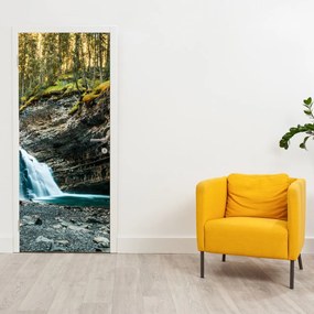Fototapeta na dvere - Lesný vodopád (95x205cm)