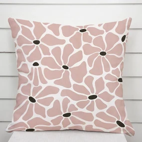 Biante Bavlnená obliečka na vankúš Sandra SA-483 Hnedoružové designové kvety na bielom 40 x 40 cm