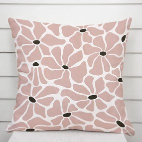 Biante Bavlnená obliečka na vankúš Sandra SA-483 Hnedoružové designové kvety na bielom 30 x 50 cm