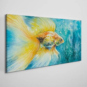 Obraz Canvas Aquarelle zlatá rybka voda