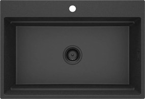 Deante Magnetic, 1-komorový granitový drez 760x520x220mm, grafitová metalíza, DEA-ZRM_G10B