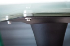 Stolík LYON Ø 80 cm mramorový vzhľad biele tvrdené sklo
