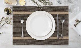 Podložka pod tanier ELLA hnedá / zlatá (6 ks)