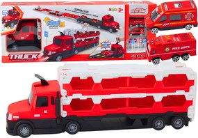 LEAN Toys Lora Odťahovka Závodná dráha 2 v 1 Svetlá Zvuky Značky Autíčka Červená