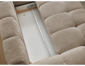 Taupe ženilková rozkladacia/s úložným priestorom rohová pohovka (pravý roh/do L) Everest – Bobochic Paris