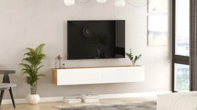 Závěsný TV stolek Houseland Flipo bílá/borovice Atlantic
