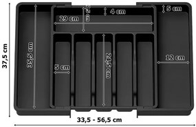 Organizér na príbory GARFO čierny