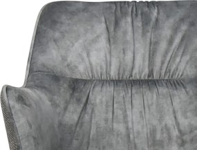 Otočná jedálenská stolička Axel, stredne šedá zamatová látka/tkanina