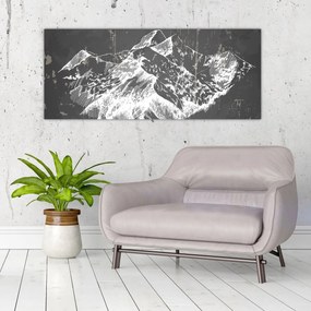 Obraz - Ilustrácie hôr (120x50 cm)