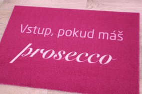 Mercury Flooring, Rohožka Vstup pokiaľ máš Prosecco 40x60 cm, 40x60, ružová