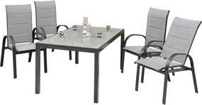 XXXLutz SÚPRAVA ZÁHRADNÉHO NÁBYTKU 5-dielne, sklo, textil, kov Gardenson - Online Only záhrada - 001442022501