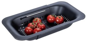 Čierne rozšíriteľné cedidlo Wenko Black Outdoor Kitchen Sivo