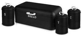 Chlebník nerezový s nádobami BLACK- SILVER 20521