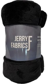 JERRY FABRICS Deka microflanel super soft Čierna  Polyester, 150/200 cm