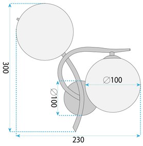 Toolight Toolight, nástenné svietidlo 2xG9, G132-2W, zlatá, OSW-02606