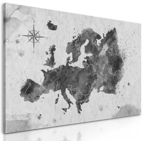 Obraz stará mapa Európy v čiernobielom prevedení