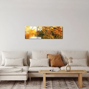 Obraz - Jesenný strom (s hodinami) (90x30 cm)