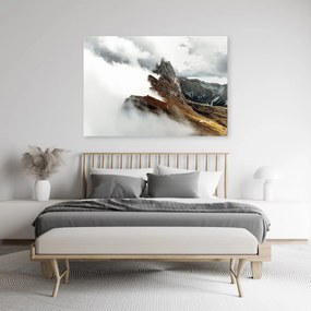 Obraz na plátně, Vrchol hory v oblacích - 90x60 cm