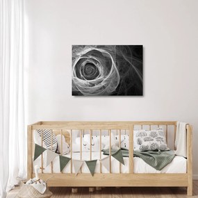 Sklenený obraz - Abstraktné ruže čiernobiela (70x50 cm)