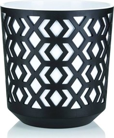PLASTOVÝ KVETINÁČ ETNIC SADA 2KS 14,8X13,9 CM+20,1X19,5 CM ČIERNA