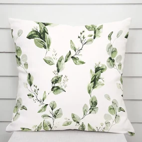 Biante Bavlnená obliečka na vankúš Sandra SA-422 Zelené listy na bielom 50 x 60 cm