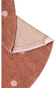 Prateľný ručne tkaný bavlnený detský koberec v tehlovej farbe ø140 cm Round Dot Chestnut – Lorena Canals