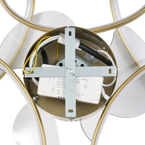 Stropný ventilátor mosadzný 55 cm vrátane LED stmievateľný s diaľkovým ovládaním - Mandy