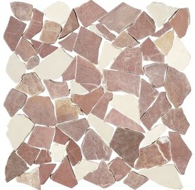 Mramorová mozaika z prírodného kameňa Biancone & Rosso Verona 30,5x30,5 cm