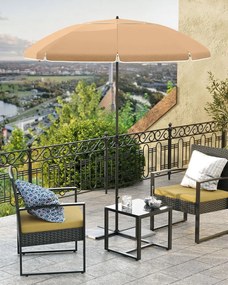 Slnečník SOLARA, Ø160cm, svetlá hnedá (taupe) SongmicsHome