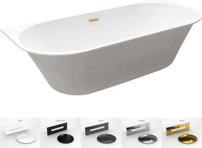 Besco Akrylátová obdĺžniková vaňa Vica Slim Plus 150x80, s prepadom BESCO-Typ výpuste: Alcaplast Click-Clack so štrbinovým prepadom, grafit, BESCO-Ro…