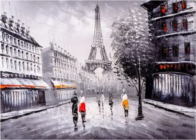 Sklenený obraz - Olejomaľba, Paríž (70x50 cm)