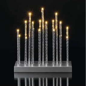 LED Vianočný svietnik 19xLED/3xAA šedá