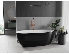 Mexen Eos, voľne stojaca vaňa 150 x 75 cm, biela-čierna, medený prepad, 52471507575-65