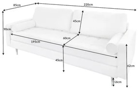 Sedacia súprava 42703 220cm Cozy - Teddy látka biela - Komfort-nábytok
