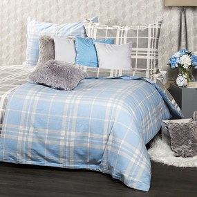 4Home Flanelové obliečky Modrá kocka, 160 x 200 cm, 70 x 80 cm