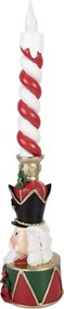 Svietnik so sviečkou červený luskáčik Nutcracker – 9*10*45 cm