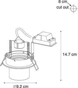 Moderné zabudované bodové svetlo tmavosivé GU10 50 mm okrúhle výkyvné - Installa