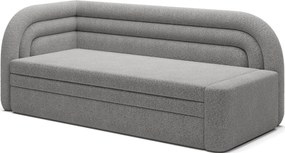 Sivá rozkladacia/s úložným priestorom pohovka z textílie buklé ľavý roh 223 cm Fabillo – ELTAP