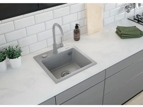 Deante ZQZ_S103 - Kuchynský drez ZORBA 44x44 cm granit/metalická sivá