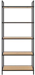 Čierny/v prírodnej farbe regál v dekore duba 70x156x35 cm Altino – Unique Furniture