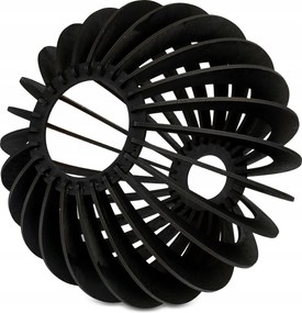 Tienidlo pre lustrovú lampu, drevená guľa, čierne