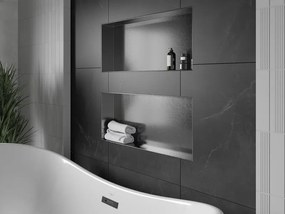 Mexen X-Wall-NR, polica na zapustenie bez príruby 75 x 30 cm, grafitová matná - 19E1753010