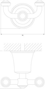 OMNIRES AL53120CR - Nástenný háčik ART LINE lesklý chróm