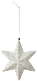Vánoční závěsná hvězda SANTA LILA 9 cm bílá