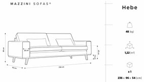 Trojmiestna pohovka Hebe 236 × 93 × 83 cm