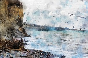 Obraz - Útes, akvarel (90x60 cm)