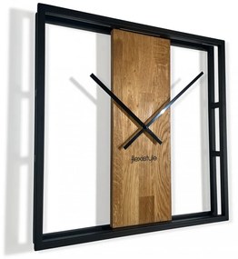 Dizajnové nástenné hodiny v kombinácií dreva a kovu 50 cm
