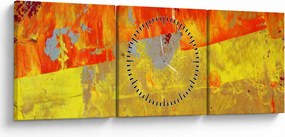 Obraz abstrakcie - maľba (s hodinami) (90x30 cm)